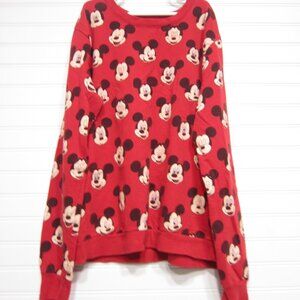 Disney Red Mickey Mouse Pullover Sweatshirt Size M
